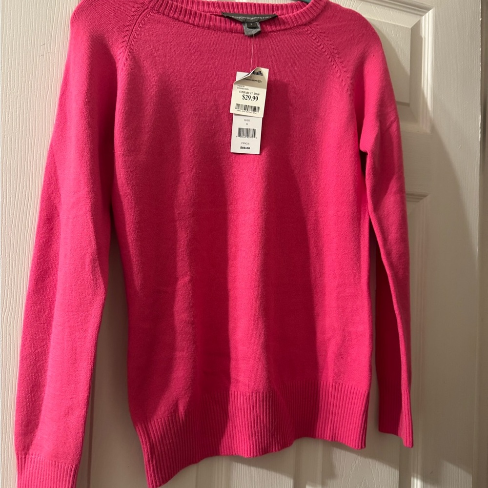 French Connection Bright Pink Crew Neck Sweater